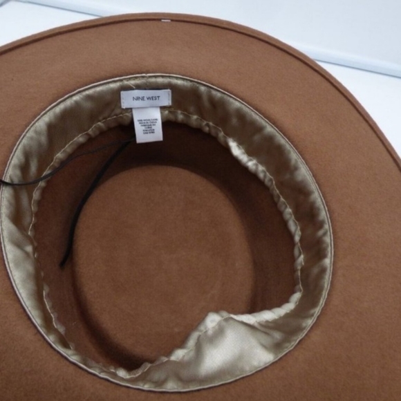 Nine West Women's Wool Felt Telescope Floppy Hat One Size Pecan - Picture 5 of 7